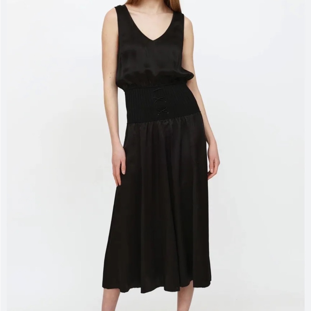 Aritzia Wilfred Silk Lace up midi dress
